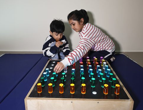 Sensory Interactive Peg Board – LED Light-Up Peg Activity Board for Kids & Therapy